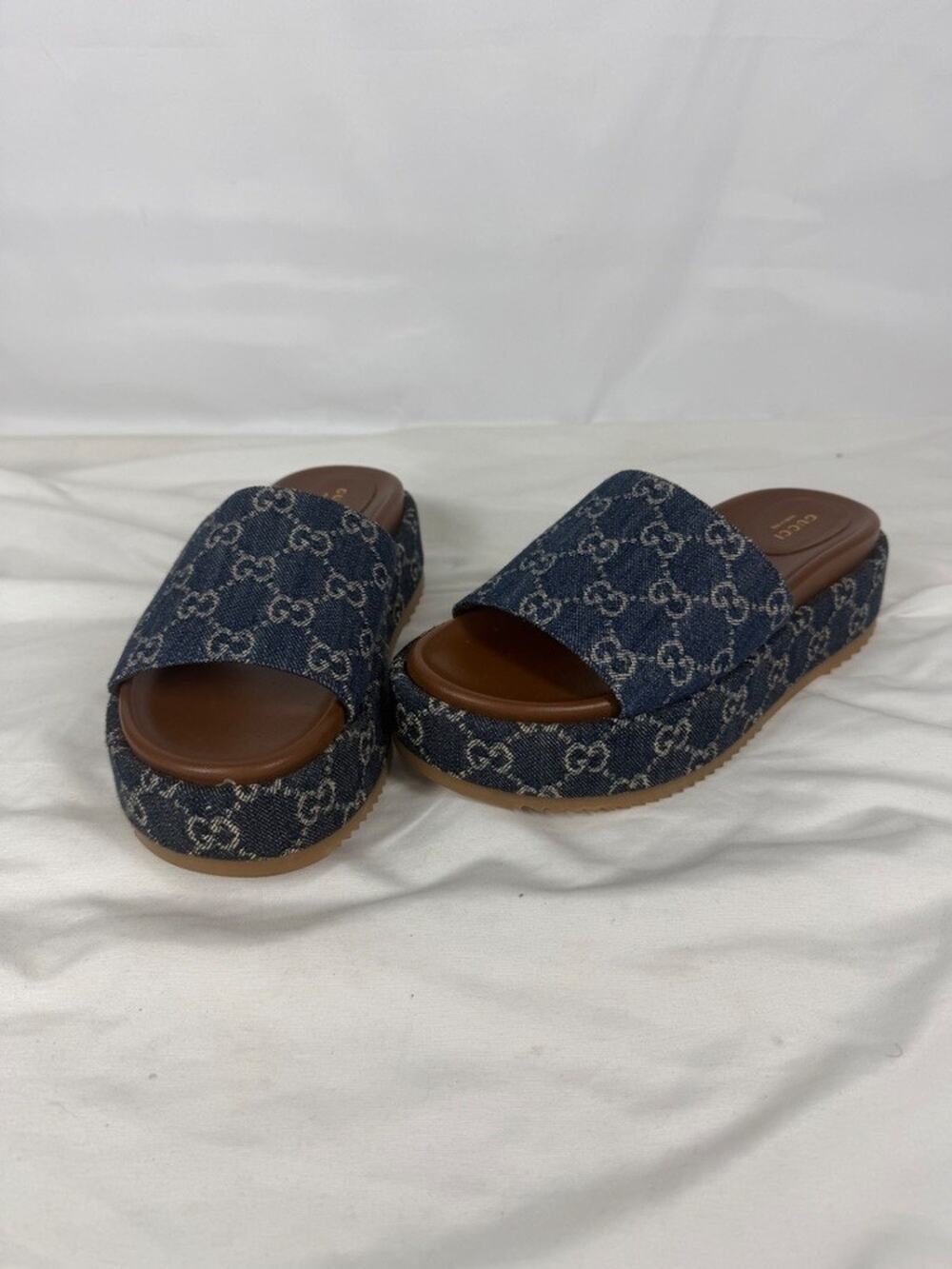 Gucci 623212 Women's Denim Platform Sandals - Size 39 US Size 9 - SPBJKI 350841